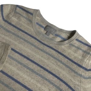 Pure 8/10 Long Sleeve Sparkle Sweater Stripe 98% Cashmere 2 Metal Fibre Gray Blu